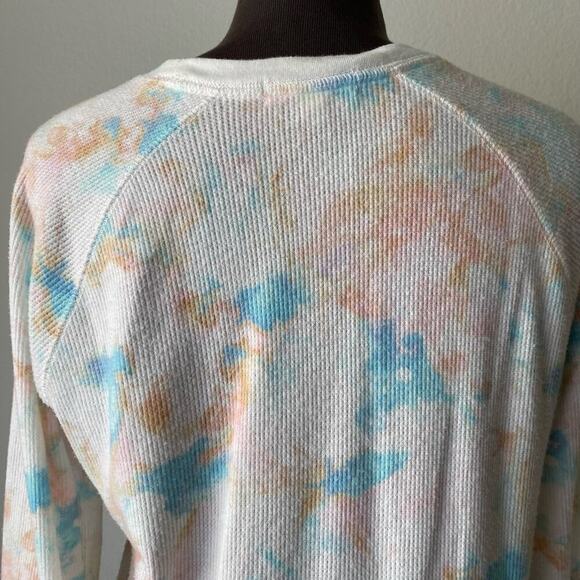 PJ Salvage sz S tye die water color waffle knit sweater - Picture 6 of 9